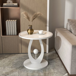 Mesa Auxiliar Moderna de Lujo Minimalista Contemporánea con Estructura de Hierro y Tapa de Piedra Sinterizada - Duradera y Ecológica - Product Image 6
