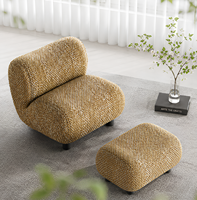 Fauteuil minimaliste italien - Nouveau fauteuil inclinable pour un salon décontracté, fauteuil de relaxation en tissu simple.