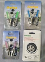 Luces LED para Ruedas de Bicicleta, Tapas de Válvula de Neumático, Alimentación por Batería, Resistentes al Agua IPX4, Coloridas, para Bicicletas de Montaña y Carretera