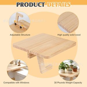 Pine Wood <b>Wall</b> <b>Mounted</b> <b>Shelf</b> Rectangle Minimalist Design For Window Display Rack - Product Image 2