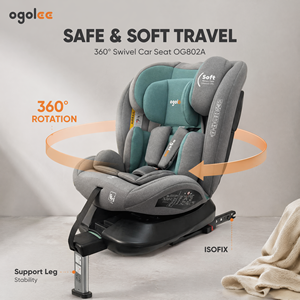 Siège auto bébé Ogolee ECE R129/04 I-Size <span class=keywords><strong>pivotant</strong></span> à 360 degrés, 40-150 cm, support <span class=keywords><strong>ISOFIX</strong></span>, poids max. 36 kg, 0-12 ans, OG802A - Product Image 2