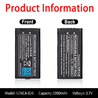 Batterie de remplacement rechargeable pour NDSi, 3.7V 2000mAh, batterie lithium-ion pour Nintendo Dsis NDSis
