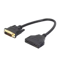 DVI-Stecker auf 2 Dual-HDMI-Buchse Splitter 1 In 2 Out DVI auf 2-Wege-HDMI-Splitter-Adapterkabel für zwei Monitore
