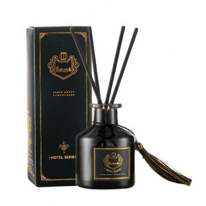Zinheastia Reed Diffuser Set Hotel Series Black Glass Bottle With Tassel Long Lasting Aroma 6 Months - Product Image 1