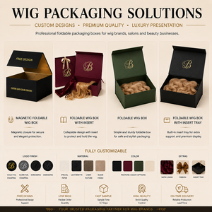 Scatola per Parrucche in <span class=keywords><strong>Cartone</strong></span> Magnetico con Stampa Personalizzata e Logo Stampato a Caldo per Confezionamento Extension - Product Image 3