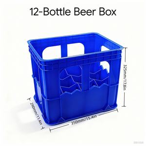 Caisses en plastique perforées empilables et recyclables de qualité industrielle XIEFA pour le stockage et le transport des bouteilles de soda et de bière - Product Image 2