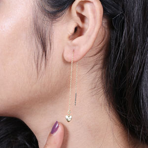 ต่างหูเพทายรูปหัวใจสำหรับผู้หญิงต่างหูห้อยเงินสเตอร์ลิง925ชุบทองเครื่องประดับแฟชั่น - Product Image 3