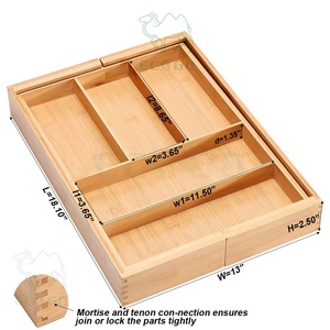 Wholesale Cutlery <strong>Organiser</strong> Professional <strong>Kitchen</strong> Spoon Holder With 7 Compartments Cutlery Tray in Drawer - Product Image 3