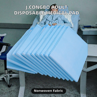 Protège-draps jetables bleus pour adultes, imperméables, pour incontinence, 3 couches, en tissu non tissé, pour hôpitaux et soins aux personnes âgées