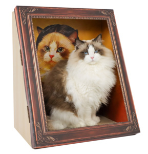 Casa <span class=keywords><strong>para</strong></span> Gatos <span class=keywords><strong>de</strong></span> Cartón Corrugado con Marco <span class=keywords><strong>para</strong></span> Retrato <span class=keywords><strong>de</strong></span> <span class=keywords><strong>Gato</strong></span> Clásico - Product Image 1
