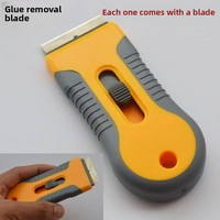 Couteau grattoir métallique à clipser avec revêtement en caoutchouc, multifonctionnel, pour décoller la colle, applicateur de film pour téléphones et vitres de voiture, cuisine