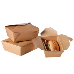 Conteneur alimentaire jetable en papier kraft avec logo <span class=keywords><strong>personnalisé</strong></span>, micro-ondable, avec gaufrage, pour la nourriture pour bébés, les sushis, les bonbons et les emballages à emporter - Product Image 1