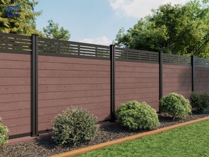 Clôture <span class=keywords><strong>en</strong></span> <span class=keywords><strong>treillis</strong></span> composite WPC de luxe au design personnalisé avec <span class=keywords><strong>treillis</strong></span> supérieur - Product Image 4