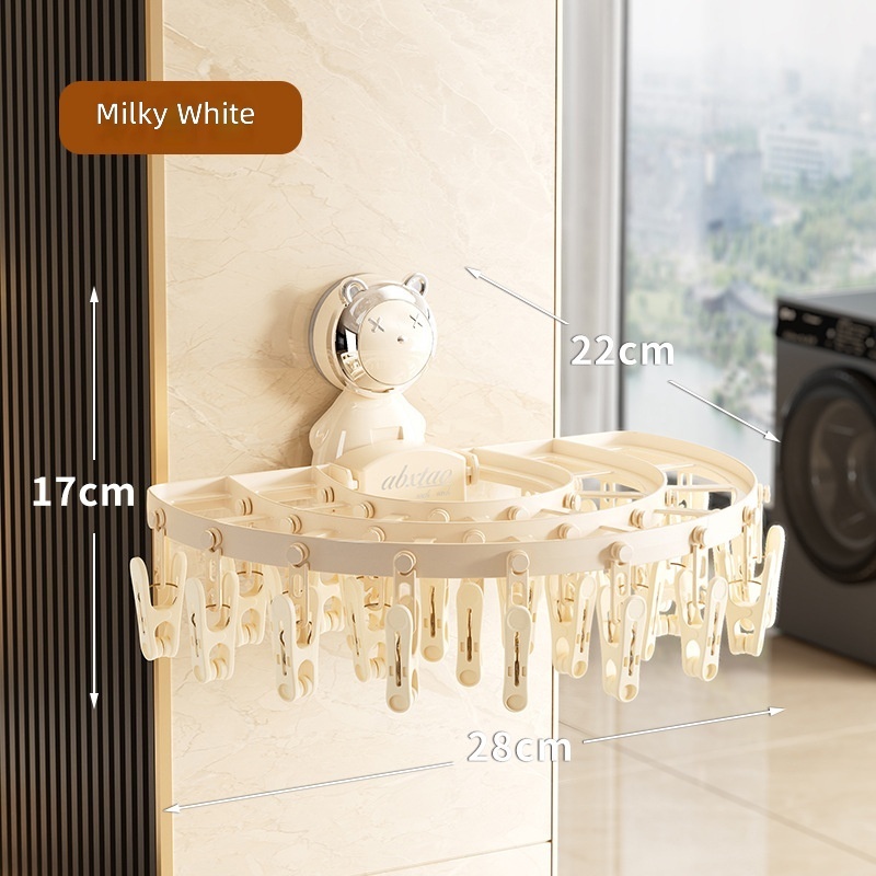 Suction cup sock rack [milk white]