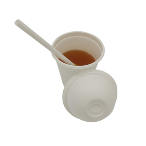 An toàn-phù hợp với 93mm DOME nắp cho 10-16oz ly compostable mía bột giấy dùng một lần Nắp che cho đồ uống lạnh - Product Image 5