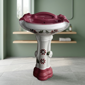 Lavabo sur pied carré moderne en surface solide, exquis, pour hôtels, salles de bain, centres commerciaux et projets de construction - Product Image 4