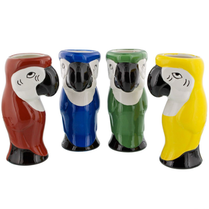 Mug Tiki coloré en forme de perroquet, tasse à cocktail hawaïenne en céramique - 16 oz, vos tasses préférées sur le thème <span class=keywords><strong>tropical</strong></span> pour les cocktails - Product Image 1