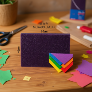 Feuille de mousse EVA ILAN 60x40cm violet foncé pailleté, matériau artisanal - Product Image 2