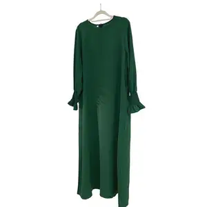 Long Sleeve Kaftan Chiffon Maxi Dress Islam Clothing Abaya Dubai Turkey Elegant Muslim Hijab Dress