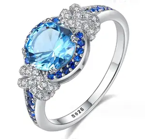 Pure 925 Sterling Silver Sapphire Gemstone Rings for Women Fine Jewelry Luxury Engagement & Wedding accessories Gifts