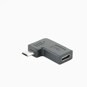 Phải góc trái Micro USB nam 90 độ USB C nữ cắm loại C mở rộng Adapter chuyển đổi