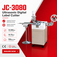 Machine de découpe automatique d'étiquettes à ultrasons JC-3080, coupeur numérique de rubans et de sangles pour le traitement des étiquettes de vêtements