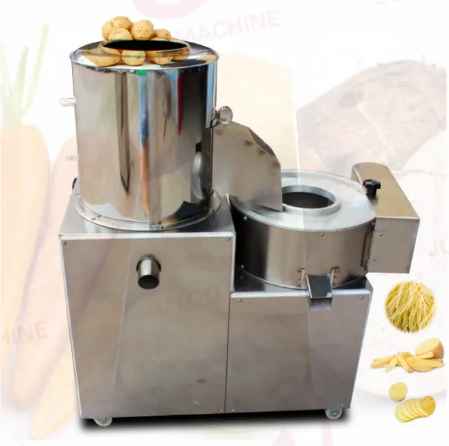 Alta Qualidade Automática Lavadora De Batata Vegetal e Descascador Baixo Consumo Batata Chips Maker Slicer