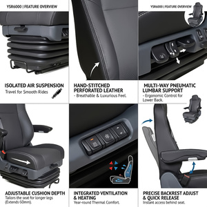 Sedile di Lusso per Camionisti con Sospensione Pneumatica per VOLVO SCANIA IVECO MERCEDES BENZ <span class=keywords><strong>MAN</strong></span> <span class=keywords><strong>DAF</strong></span> - Product Image 2