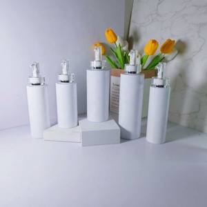 24 Teeth White PET Flat Shoulder Plastic <b>Bottle</b> With Acrylic Pump Head Lotion <b>Bottle</b> - Product Image 5