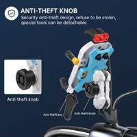 Parasol para Motocicleta y Scooter, Antirrobo, Impermeable, Cargador Inalámbrico, Soporte para Teléfono, Clip de Fijación, Altura Ajustable, Montaje en Espejo Retrovisor