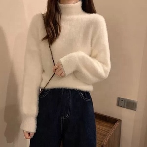 Nouvelles tendances Pull <span class=keywords><strong>blanc</strong></span> à col roulé avec bas épais <span class=keywords><strong>T</strong></span>-<span class=keywords><strong>shirt</strong></span> pour <span class=keywords><strong>femme</strong></span> - Product Image 4