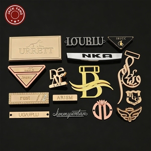 Étiquettes métalliques personnalisées pour vêtements, logo en relief 3D, forme rectangulaire, découpe laser, or, argent, or rose - Product Image 1