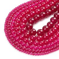 Perles rondes en calcédoine rouge rose, bijoux en pierre naturelle DIY, nouveaux styles, livraison directe d'usine