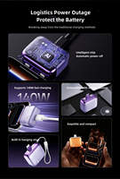 Protecteur de charge Type-C intelligent de poche avec éjection automatique, charge complète, ensemble complet avec cordon et câble de charge