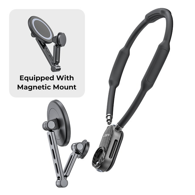 LISEN Multifunctional Magnetic Neck Phone Holder 720° Adjustable Sports Camera Accessories for SmartPhone GoPro Cameras
