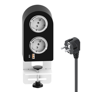 Oferta exclusiva Abrazadera DE LA UE en tomas de corriente de borde de escritorio Toma de escritorio vertical de <span class=keywords><strong>3</strong></span> vías con plástico PD20W tipo C - Product Image 1