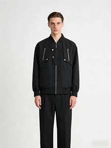 Jaket Bomber Retro Amerika |   Jas Pilot Pria Ukuran Besar Dapat Dibalik |   Pakaian Jalanan Musim Dingin dengan Kerah Tegak Tahan Angin - Product Image 2