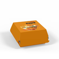 Boîte à hamburger rectangulaire en carton ondulé de qualité alimentaire, écologique, jetable, Realpack, design personnalisable, flexographie offset