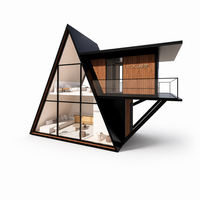 Maison triangulaire préfabriquée de luxe en structure acier JHCE, villa à deux étages, hôtel, véranda