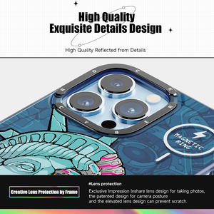 Rockrock — étui de protection sans fil, pour iPhone 13, séries Punk, Style roi tu, Impression populaire, charge sans fil - Product Image 3