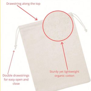 ถุงผ้าแคนวาสขนาดเล็กพิมพ์โลโก้ตามสั่ง พร้อมเชือกผูก สำหรับใส่ของขวัญ เป็นมิตรต่อสิ่งแวดล้อม ใช้ซ้ำได้ - Product Image 3