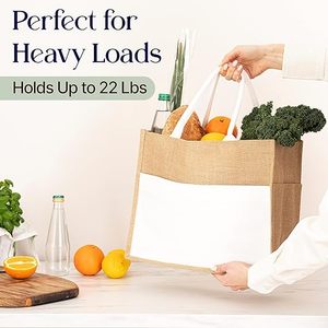 Bolsa de Yute Blanca Personalizada con Cierre para Mujer, para Regalos Promocionales, Almuerzo, Playa, Vacaciones, Novia, para Publicidad - Product Image 2