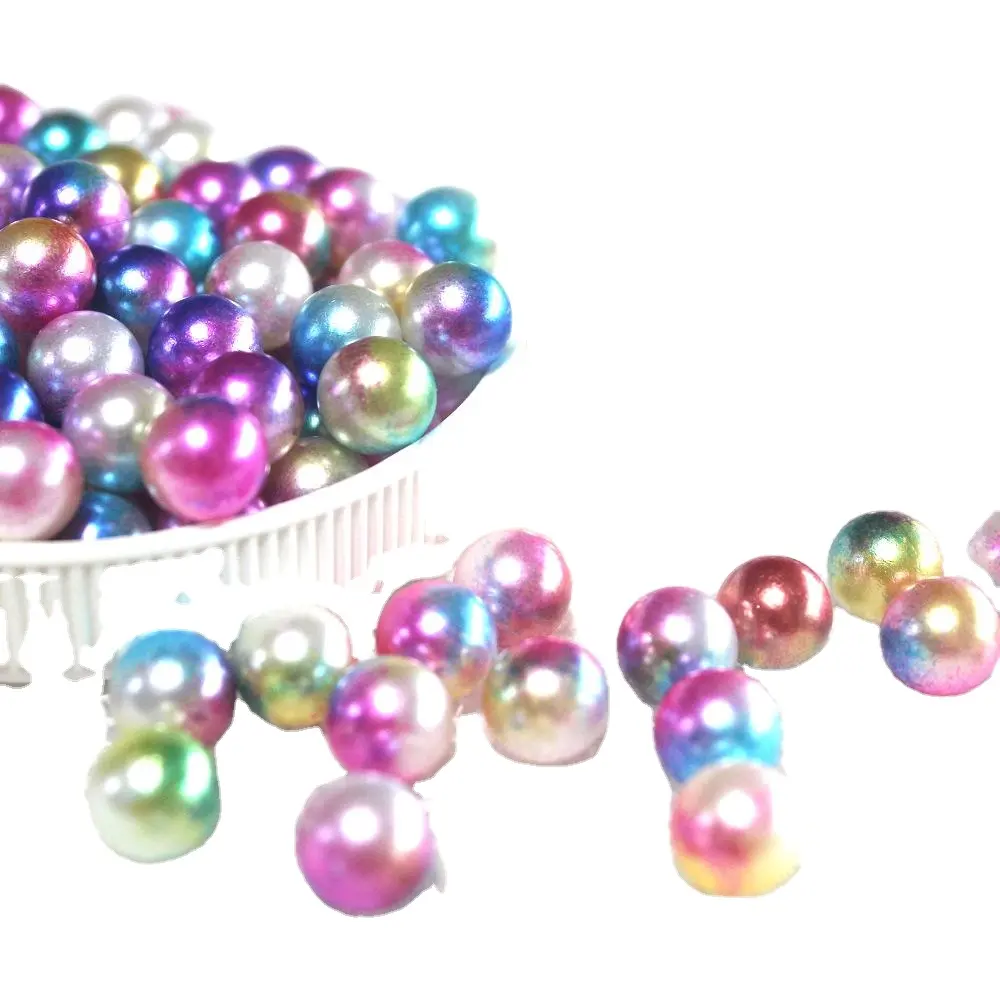 Perline di plastica multicolore all'ingrosso 8mm perline di perle imitazione abs per abbigliamento scarpe cappelli accessori per la fabbricazione di Jewing fai da te
