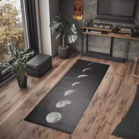 Tapis de yoga en caoutchouc naturel imprimé, antidérapant, écologique, 5 mm d'épaisseur, avec logo personnalisé, pliable, 183 cm