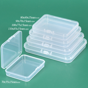 SUNSHING Slim Transparent PP Plastic <b>Storage</b> <b>Boxes</b> with Hinged Lids Custom Craft Organizer Containers <b>Small</b> Parts Packaging Case - Product Image 1