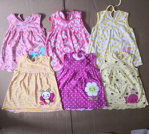 Soldes de liquidation de robes pour enfants : Robe d'été sans manches en coton imprimé motif dessin animé pour bébés, vente en gros - Product Image 4