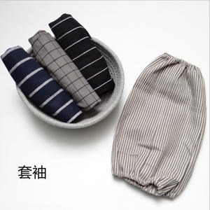 Manches de protection en coton et lin, design rayé, pour hommes, femmes, adultes, usage général, imperméables, résistantes aux taches - Product Image 4