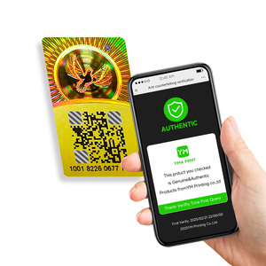 Holographic Nhãn dán nhãn long lanh Holographic kiểm tra VOID holograme trong suốt làm xáo trộn Scratch-off vòng con dấu lá màu xanh lá cây - Product Image 2