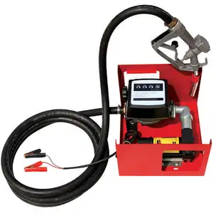 Pompa electrica <span class=keywords><strong>motorina</strong></span> de 12v/24v in casa metalica cu debitmetru mecanic si pistola manuale - Product Image 1