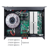 Amplificateur de puissance en métal de classe H à deux canaux H6 600W avec une impédance de 4/8 ohms pour les systèmes audio professionnels, les églises et les systèmes sonores KTV